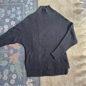 LOFT Dark Gray Knit Turtleneck Sweater